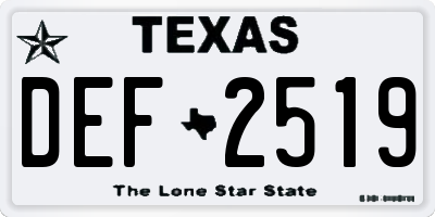 TX license plate DEF2519