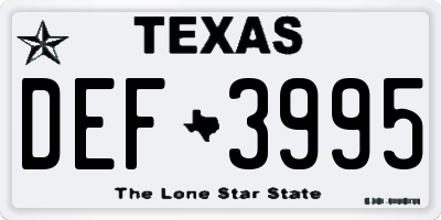 TX license plate DEF3995