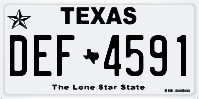 TX license plate DEF4591