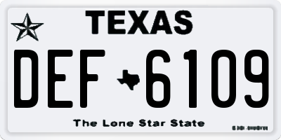 TX license plate DEF6109