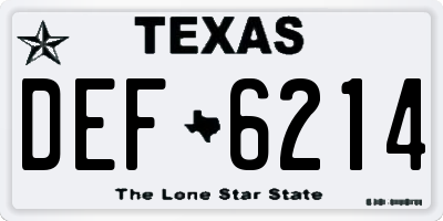 TX license plate DEF6214