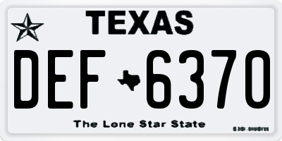 TX license plate DEF6370