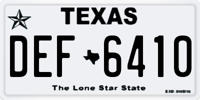 TX license plate DEF6410