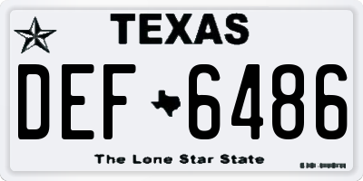 TX license plate DEF6486