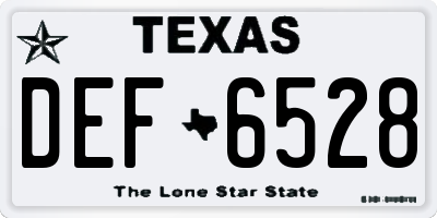 TX license plate DEF6528