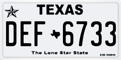 TX license plate DEF6733