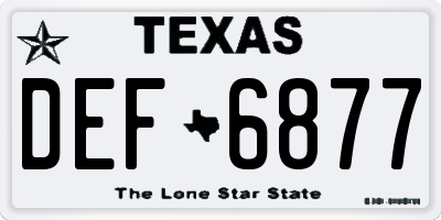 TX license plate DEF6877
