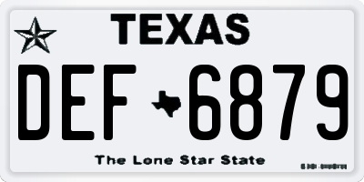 TX license plate DEF6879