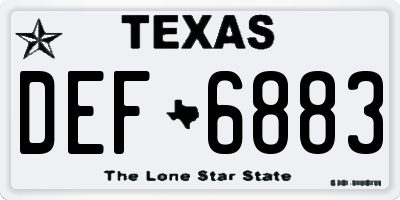 TX license plate DEF6883