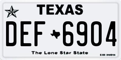 TX license plate DEF6904
