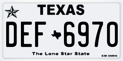 TX license plate DEF6970