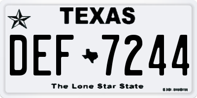 TX license plate DEF7244