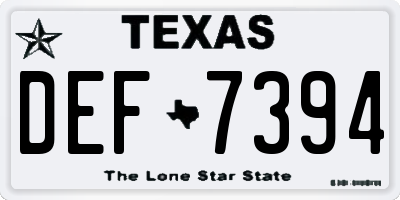 TX license plate DEF7394