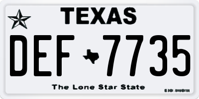 TX license plate DEF7735