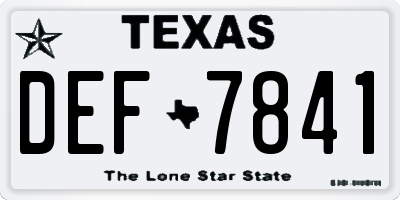 TX license plate DEF7841