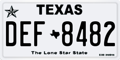 TX license plate DEF8482