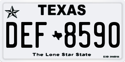 TX license plate DEF8590