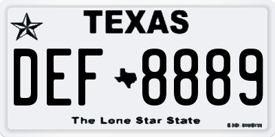 TX license plate DEF8889