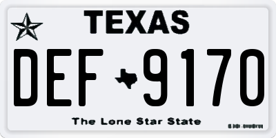 TX license plate DEF9170