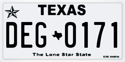 TX license plate DEG0171