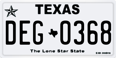 TX license plate DEG0368