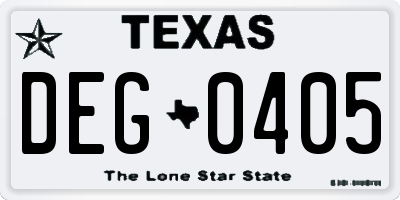 TX license plate DEG0405