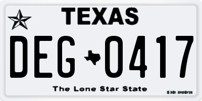 TX license plate DEG0417