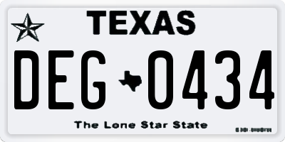 TX license plate DEG0434