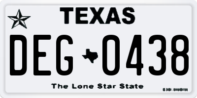 TX license plate DEG0438