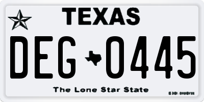 TX license plate DEG0445