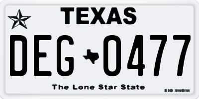 TX license plate DEG0477