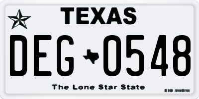 TX license plate DEG0548