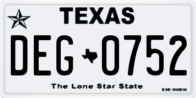 TX license plate DEG0752