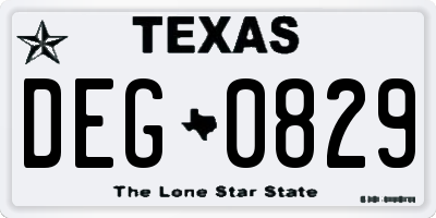TX license plate DEG0829