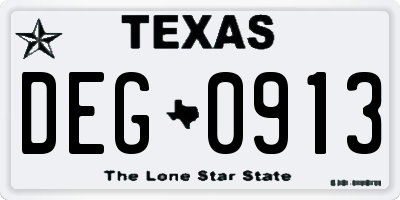 TX license plate DEG0913