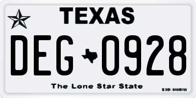 TX license plate DEG0928