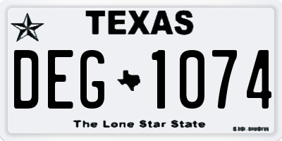 TX license plate DEG1074