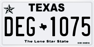 TX license plate DEG1075