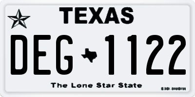 TX license plate DEG1122