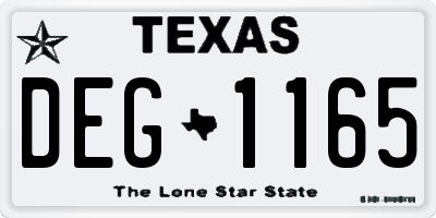 TX license plate DEG1165