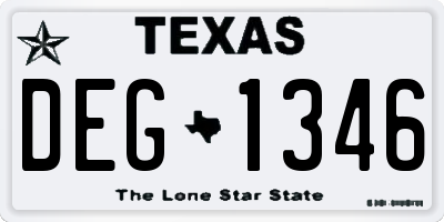 TX license plate DEG1346