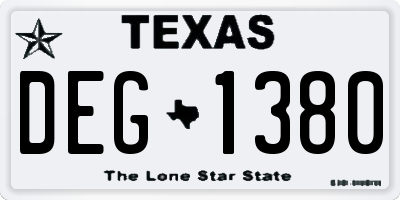 TX license plate DEG1380