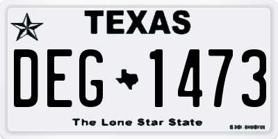 TX license plate DEG1473