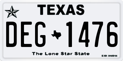 TX license plate DEG1476