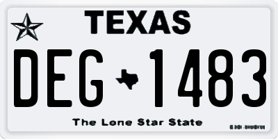 TX license plate DEG1483