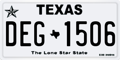 TX license plate DEG1506