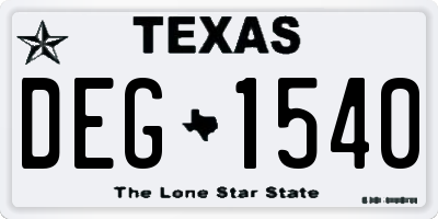 TX license plate DEG1540
