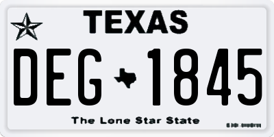 TX license plate DEG1845