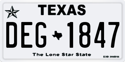 TX license plate DEG1847