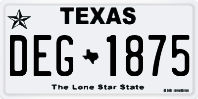 TX license plate DEG1875